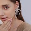 Brincos de Borboleta Grandes Exagerados da Moda Estilo Europeu e Americano Encrustados com Diamantes Retrô de Alto Nível para Mulheres