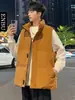 Ropa para Hombre Enbu Otoño e Invierno Color Sólido Engrosado Cuello Alto Chaleco de Algodón Tendencia Deportiva para Hombre Chaleco sin Mangas para Pareja Chaqueta Transfronteriza