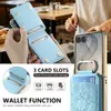 Adecuado para funda de teléfono Samsung ZFlip8 con soporte de ranura para tarjeta, ZFLIP6 textura floral hebilla magnética, zflip7 cubierta protectora