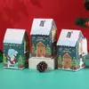 Boneco de Neve de Natal Transfronteiriço Casa de Pão de Gengibre Colorida Casa Pequena Embalagem de Doce Biscoito Caixa de Presente Lembrança Atacado
