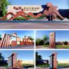 Escultura Temática Parque Estado de Derecho Acero Inoxidable Fuente Limpia y Honesta Cuadrado Libro Cuadrado de Granos Valiosos Adornos Grandes