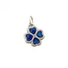 Prata S999 Azul Queimado Gota de Cola Trevo de Quatro Folhas da Sorte Pulseira de Corda Trançada à Mão Colar Acessórios DIY Feitos à Mão