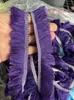 Renda com franjas de fio de algodão, borlas, fio de poliéster espesso, base de algodão, borda, cores fluorescentes, decoração colorida