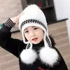 Nuevo gorro lindo de estilo coreano para otoño e invierno, forrado de felpa, engrosado, gorro de punto cálido, protección para las orejas, gorro pullover a prueba de viento para ciclismo