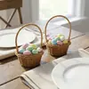 Cesta Mini de Rattan Sintético Cesta de Parede Acessórios para Brinquedos Adereços de Fotografia Decoração de Armazenamento Cesta para Ovos de Páscoa