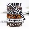Fita Rosqueada com Impressão Digital Personalizada pelo Fabricante com Fita de Transferência Térmica Fita para Embalagem de Presente Estampa de Leopardo Estampa de Zebra Moda