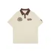 Camiseta Retrô Americana de Manga Curta para Homens Verão 2026 Novo Estilo Camiseta Polo para Casais Design Solto Top