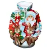 Europa y Estados Unidos transfronterizo AliExpress chalecos navideños populares Papá Noel impresión digital 3D parejas casual suéter Wei