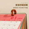 Calendario de escritorio retro de madera 2027, adorno de escritorio de alto valor estilo chino, calendario de registro y notas, logo personalizado