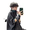 Traje americano de manga corta para hombre, nuevo modelo verano 2026, holgado, elegante, moderno, conjunto de dos piezas de pantalones cortos de media manga con cremallera