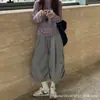 Pantalones cortos verde caqui para mujer, estilo fino de verano, cintura alta, pierna ancha holgada, pantalones de chándal casual estilo americano