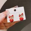 Pendientes de Diamante y Perla Estilo Retro de Hong Kong para Mujer Pendientes de Lazo Amoroso Burdeos Joyería de Oreja Nueva de Moda Venta al por Mayor