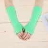 Luvas Longas de Lã Outono e Inverno Transfronteiriças para Homens e Mulheres, Mangas Falsas, Mangas de Braço Quentes Europeias e Americanas Sem Dedos, Luvas de Tricô, Cor
