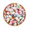 Cuentas de silicona para transferencia de agua, cadena para chupete de bebé, accesorios de cuentas redondas, cuentas sueltas de color leopardo.