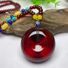 Al por mayor de fábrica hebilla de pan de cera de abeja ámbar con la forma del colgante de segunda generación collar color vino para hombre y mujer hebilla de paz de pimienta de sangre