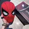 Casco de Spider-Man con Ojos Móviles, Manual y Eléctrico, Puede Parpadear, Máscara de la Película Spider-Man: Lejos de Casa