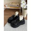 Sapatos de Couro Pequenos de Solado Grosso Estilo Retrô Francês Britânico para Mulheres 2025 Novos Mocassins Versáteis de Verão que Aumentam a Altura e Podem Ser Combinados com Saias