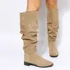 Botines de Tobillo de Punta Estilo Francés Nuevos para Otoño/Invierno 2026 para Mujer, Botas Largas Planas sin Cordones, Botas de Montar Versátiles y de Moda al por Mayor