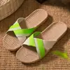 Zapatillas de Lino Estilo Nuevo Verano para Mujer Hogar Antideslizantes Pareja Zapatillas de Casa Sandalias Estilo Japonés Interior Suela Gruesa