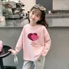 Nuevo Top Infantil Súper Lindo 2026, Hermosa Camiseta Básica, Estampado de Dibujos Animados de Primavera, Algodón Puro, Manga Larga para Niñas