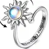 Anillo giratorio con letras ajustables para aliviar la ansiedad, el más vendido entre los fabricantes de anillos femeninos de descompresión de circonita.