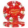 Boneco de Neve de Natal Tema Feliz Natal Prato de Papel Descartável Toalha de Mesa Toalha de Papel Conjunto de Festa Suprimentos de Pano