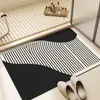 Tapete de Chão Moderno Minimalista de Terra de Diatomáceas, Tapete Absorvente de Água Secagem Rápida para Banheiro, Tapete Antiderrapante para Entrada de Banheiro Doméstico, Tapete Antiderrapante