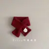 Cachecol de Lã Vermelho Infantil para Ano Novo e Natal, Aquecedor de Pescoço Cruzado à Prova de Vento Quente para Outono e Inverno, Desenho Animado Fofo para Meninos e Meninas