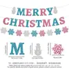 Comercio exterior transfronterizo estilo ins decoración de guirnalda de pancarta temática de fiesta de Navidad azul de invierno personalización de ambiente