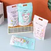 Bolsa de pie de dibujos animados de pan tostado semi-transparente engrosada, soporte para repostería de copo de nieve, bolsa de empaque para galletas, bolsa con cierre hermético