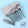 En stock al por mayor 14 piezas plata vida solo ver traje de brochas de maquillaje juego completo brocha para sombra de ojos polvo suelto polvo para rubor bajo