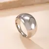 Joyería Transfronteriza Nueva de Acero Inoxidable, Anillo de Fundición de Alto Gama Simple Chapado en Oro de 18 Quilates, Anillo de Titanio Pulido para Pareja