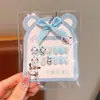 Novas Unhas Infantis Removíveis Vestíveis na Caixa para Meninas, Adesivos de Unha Removíveis, Adesivos de Unha Exquisitos de Desenho Animado, Peças de Unha
