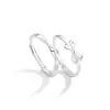 Anillo de Pareja Yuan Ding San Sheng Nicho Dulce Lazo Anillo Abierto Moda Simple Anillo de Mobius