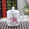 Taza de Té de Cerámica de Jingdezhen con Tapa Porcelana Fina Taza de Oficina Taza de Conferencia Taza de Porcelana Azul y Blanca Ventas Directas de Fábrica Venta al por Mayor