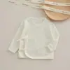 Top de media manga para bebés recién nacidos, ropa de otoño para recién nacidos, top sin costuras de algodón puro, ropa estilo monje para bebé, ropa para recién nacidos