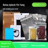Fornecimento direto da fábrica impressão colorida aluminizada yin e yang autossustentável autovedante osso saco de embalagem de joias necessidades diárias saco de joias saco de lanche