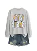 Pajarita de primer grado Amazon eBay sitio independiente moda casual elegante cuello redondo para mujer sudadera de otoño e invierno