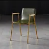 Cadeira de Jantar Minimalista com Encosto, Banqueta Moderna de Ferro Artístico Loft para Escritório, Cadeira de Café de Alto Padrão Estilo Industrial Retrô Nórdico