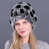 2019 inverno senhoras novo chapéu de pele moda coreano inverno grosso quente chapéu de pele de coelho rex chapéu cheio de flores