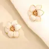 Brincos de flor em esmalte colorido, tarrachas versáteis, doces e estilosos, design de nicho, brincos frescos, atacado transfronteiriço