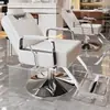 Silla de Salón Reclinable con Altura Ajustable para Cortes de Cabello, Giratoria y Adecuada para Teñido de Cabello, Hecha de Acero Inoxidable