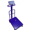 Balanza Digital de Plataforma con Barandilla 500/600 kg con Ruedas, Balanza Blindada para Exportación y Almacén de Comercio Exterior, Pesaje y Precios
