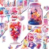Compra Directa Transfronteriza de 50 Pegatinas de Caricaturas con Graffiti Láser de Dulces, Pegatinas Decorativas Lindas de Animales y Flores para Botellas de Vidrio