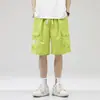 Pantalones Cortos de Trabajo de Seda de Hielo para Hombre 2026 Verano Delgados Retro Americano Funcionales Deportivos Casuales de Longitud Media Modernos