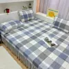 Juego de Sábana Gruesa de Algodón Puro Clase A con Relleno de Algodón, Cubre Cama Antideslizante de Algodón Puro, Juego de Tres Piezas para Esterillas de Tatami, Venta al por Mayor
