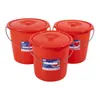 Cubo de agua de plástico rojo marca Yi Zhujiang para dormitorios estudiantiles, cubo de almacenamiento de agua engrosado y duradero, adecuado para uso doméstico, con tapa, cubo redondo