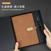 Caderno A5, Estilo Simples de Negócios, Diário de Aparência Sofisticada, Couro Macio, Espessado, com Fivela, Personalizável, Pode Ser Impresso com Logo