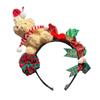 Aro de pelo de peluche navideño para niños, oso de peluche, árbol de Navidad, bonito y dulce tesoro femenino, accesorios para el cabello con foto de vacaciones, pinzas para el cabello, diadema