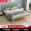 Cama de hierro forjado estilo europeo cama doble de 1,8 m para uso doméstico, cama económica reforzada y engrosada de 1 m para viviendas de alquiler, cama individual de 1,5 m